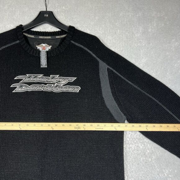 VTG Harley Davidson 2005 Motorcycles Knit Sweater Embroidered Logo Men’s XXL - Picture 5 of 12